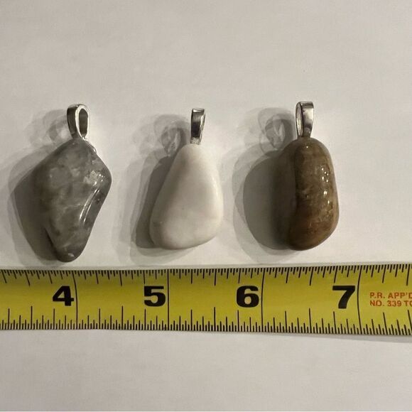 Natural Stone Pendants (Set of 3) - Picture 3 of 3